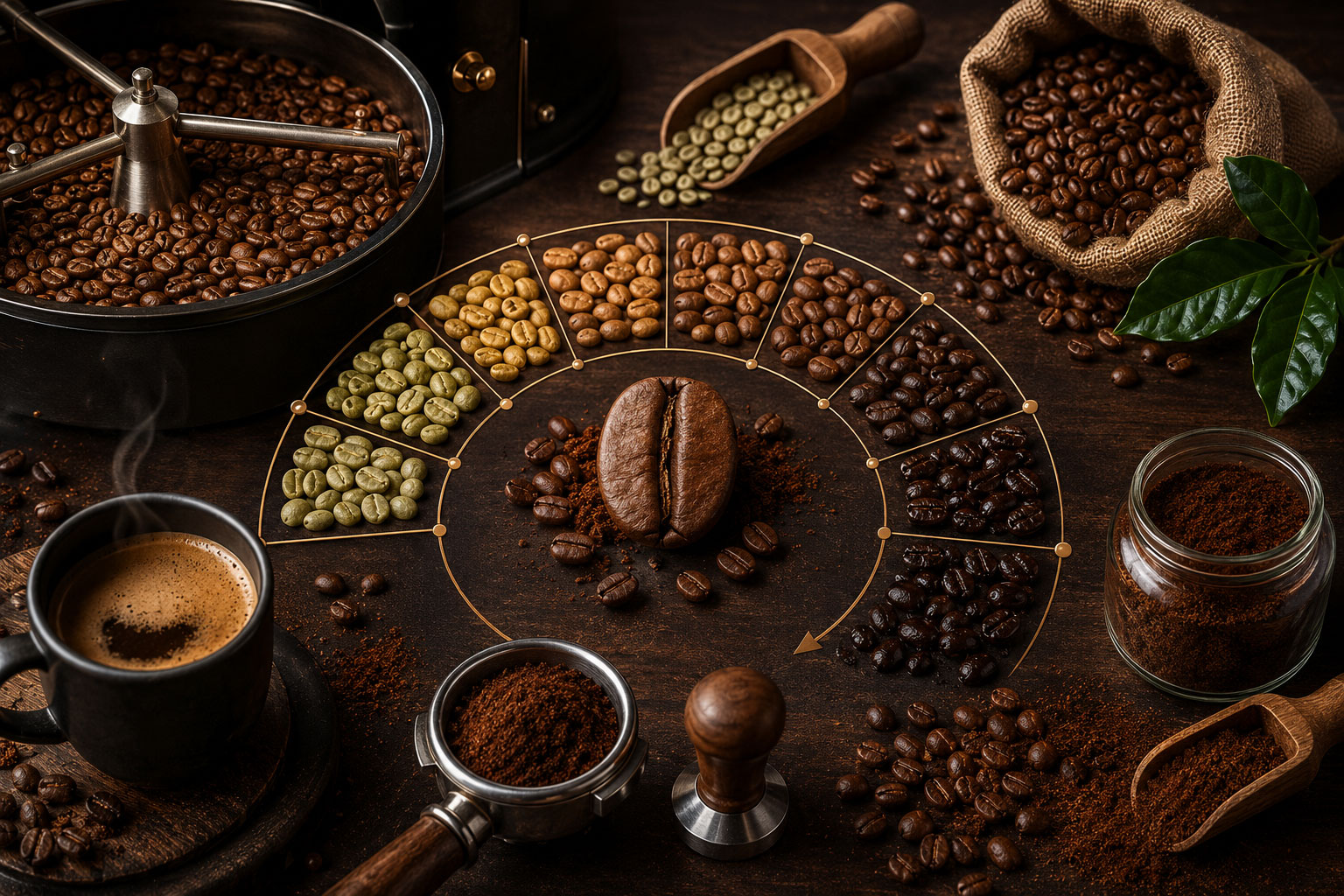 رست قهوه چیست؟ راهنمای کامل انواع رست قهوه، مراحل برشته‌کاری و تأثیر آن بر طعم